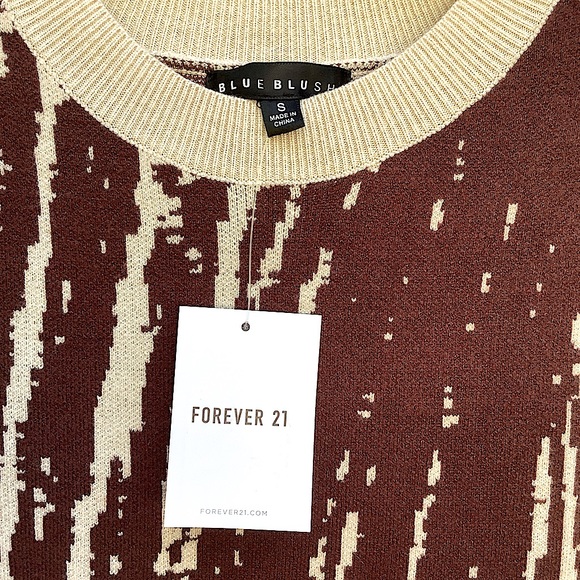 Blue Blush Abstract Zebra Print Bodycon Soft Knit Sweater Dress, … - Picture 8 of 9